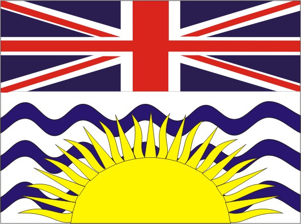 Flag British Columbia - Provinces and territories Canada