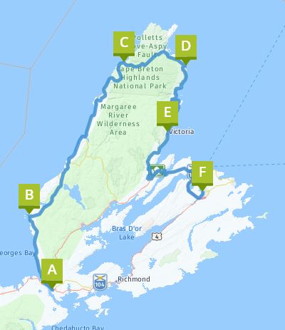 Loop around Cape Breton, Nova Scotia, Canada